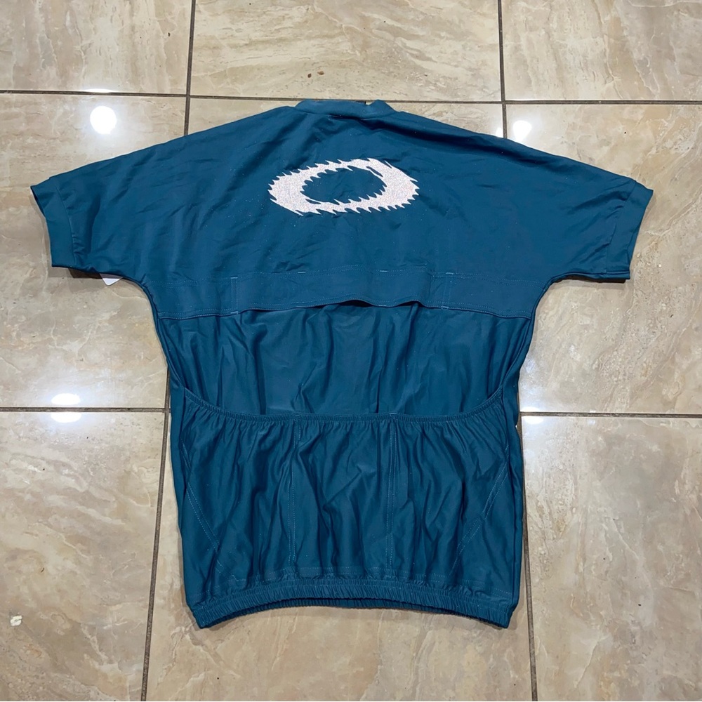 Vintage Oakley Software Cycling Jersey Mens Large Half-Zip Blue Y2K Reflective